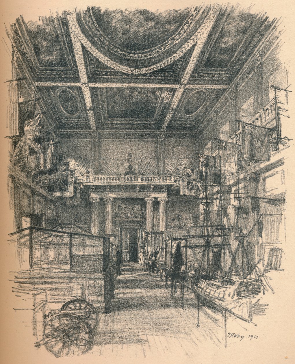 Interiör av bankettsalen, Whitehall Palace, 1902 av Thomas Robert Way