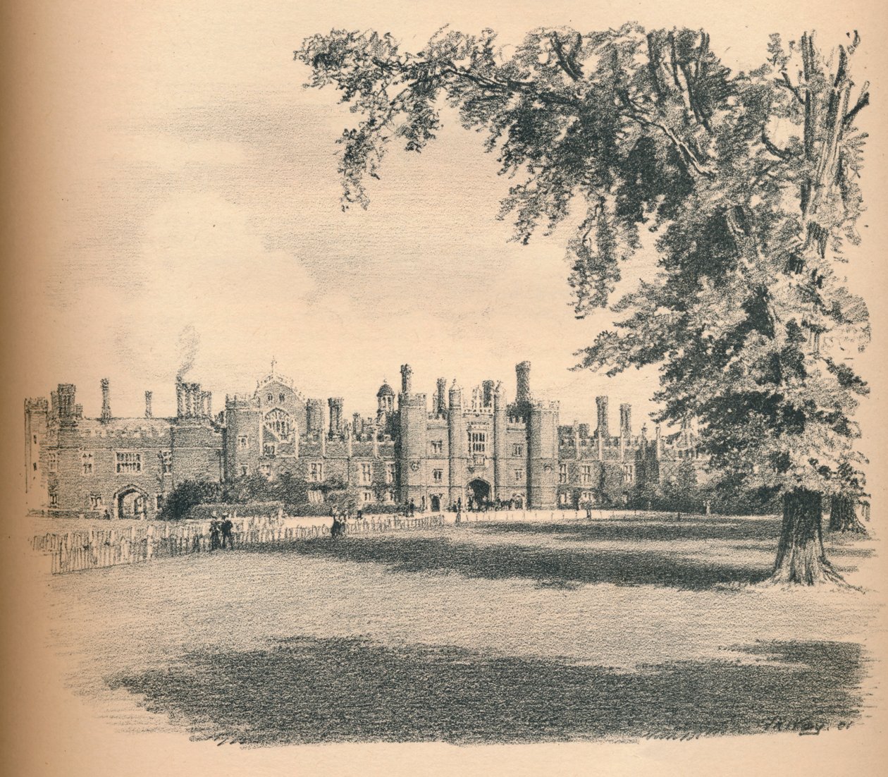 West Front of Hampton Court Palace, 1902 av Thomas Robert Way