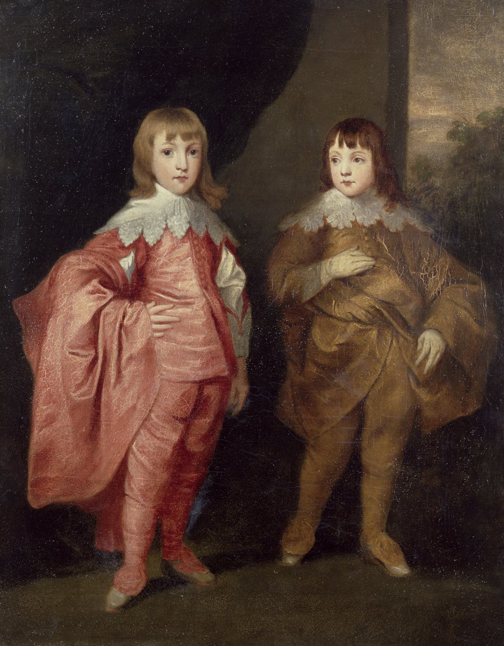 George Villiers, hertig av Buckingham och hans bror, Lord Francis Villiers, 1636, efter Van Dyck av Thomas Robson