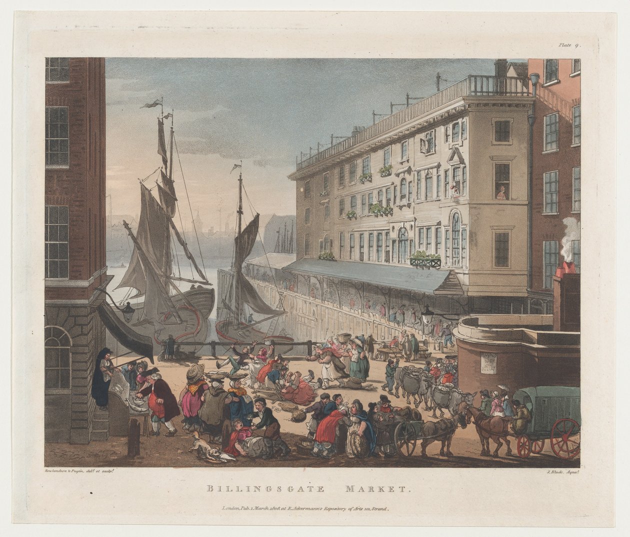 Billingsgate Market, 1 mars 1808., 1 mars 1808. Skapare: Thomas Rowlandson, Augustus Charles Pugin, J. Bluck. av Thomas Rowlandson, Augustus Charles Pugin, J. Bluck