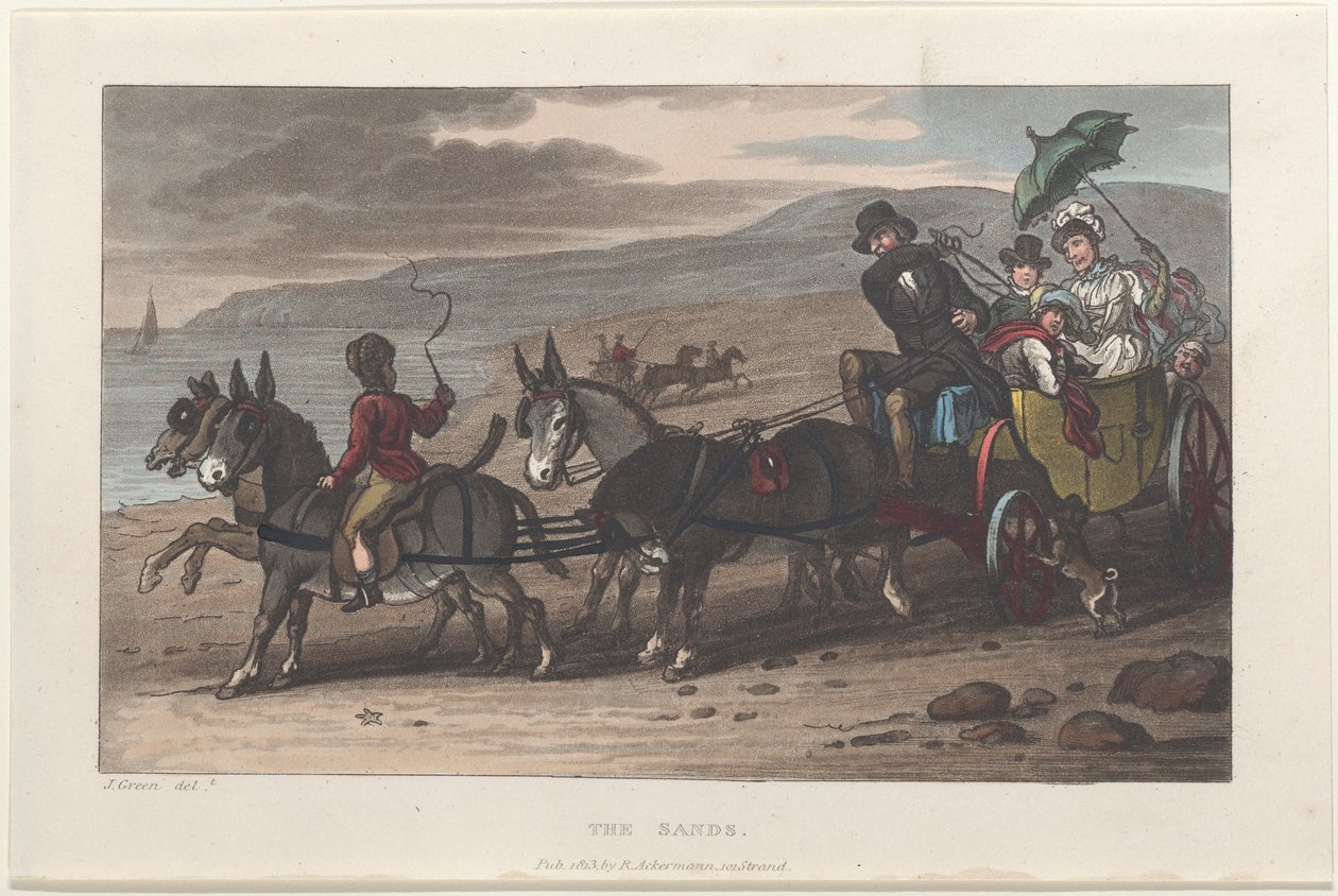 The Sands, från Poetical Sketches of Scarborough, 1813., 1813. Skapare: Thomas Rowlandson, Joseph Constantine Stadler, J. Bluck. av Thomas Rowlandson, Joseph Constantine Stadler, J. Bluck
