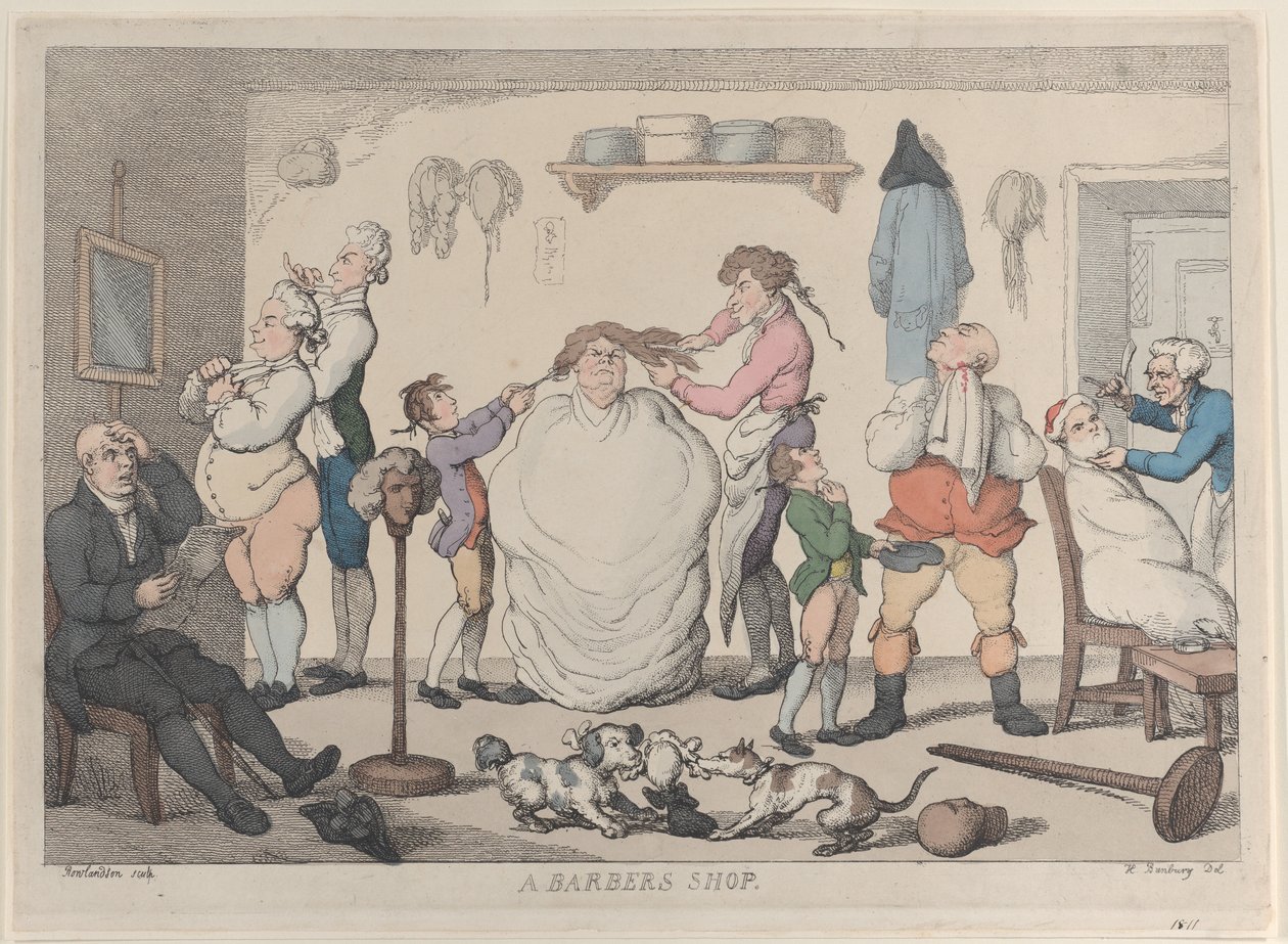 En frisörsalong, 1811., 1811. av Thomas Rowlandson