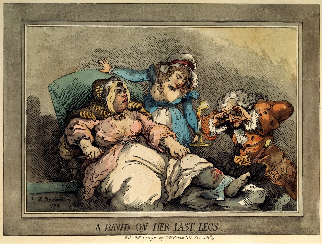 A Bawd on Her Last Bens, 1792 av Thomas Rowlandson