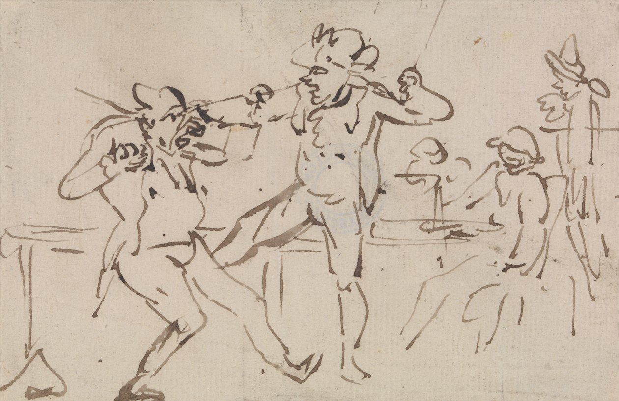En svart ben upptäcktes som släppte ut kort (en studie) av Thomas Rowlandson