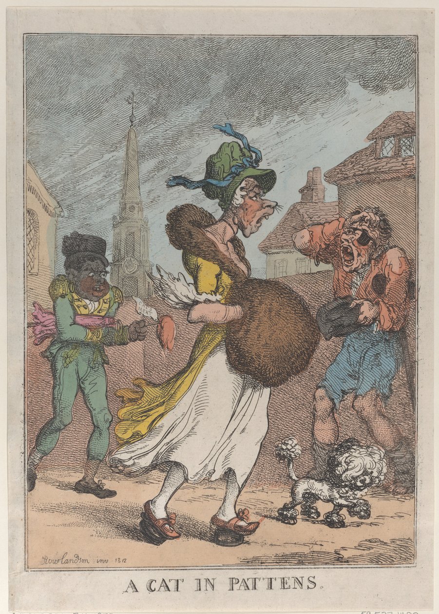 En katt i Pattens, 1812, 1812. av Thomas Rowlandson