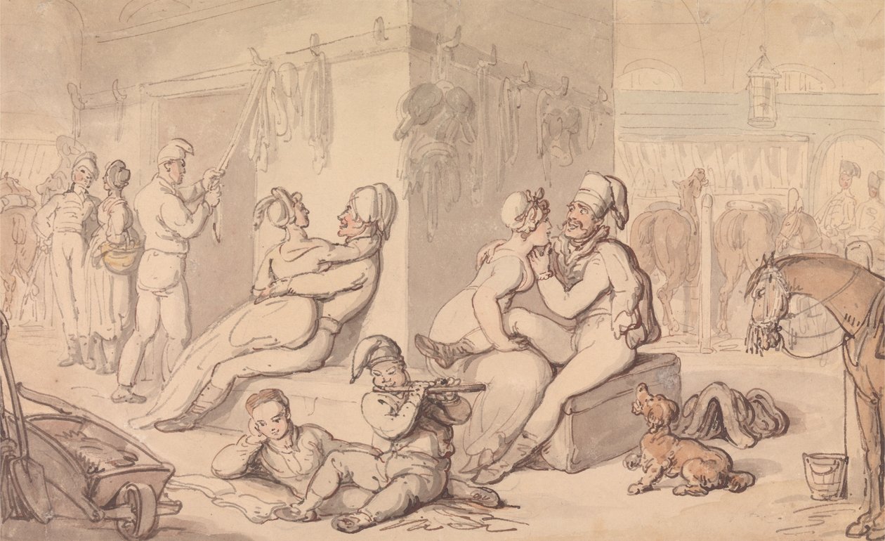 En kavallerikasern av Thomas Rowlandson