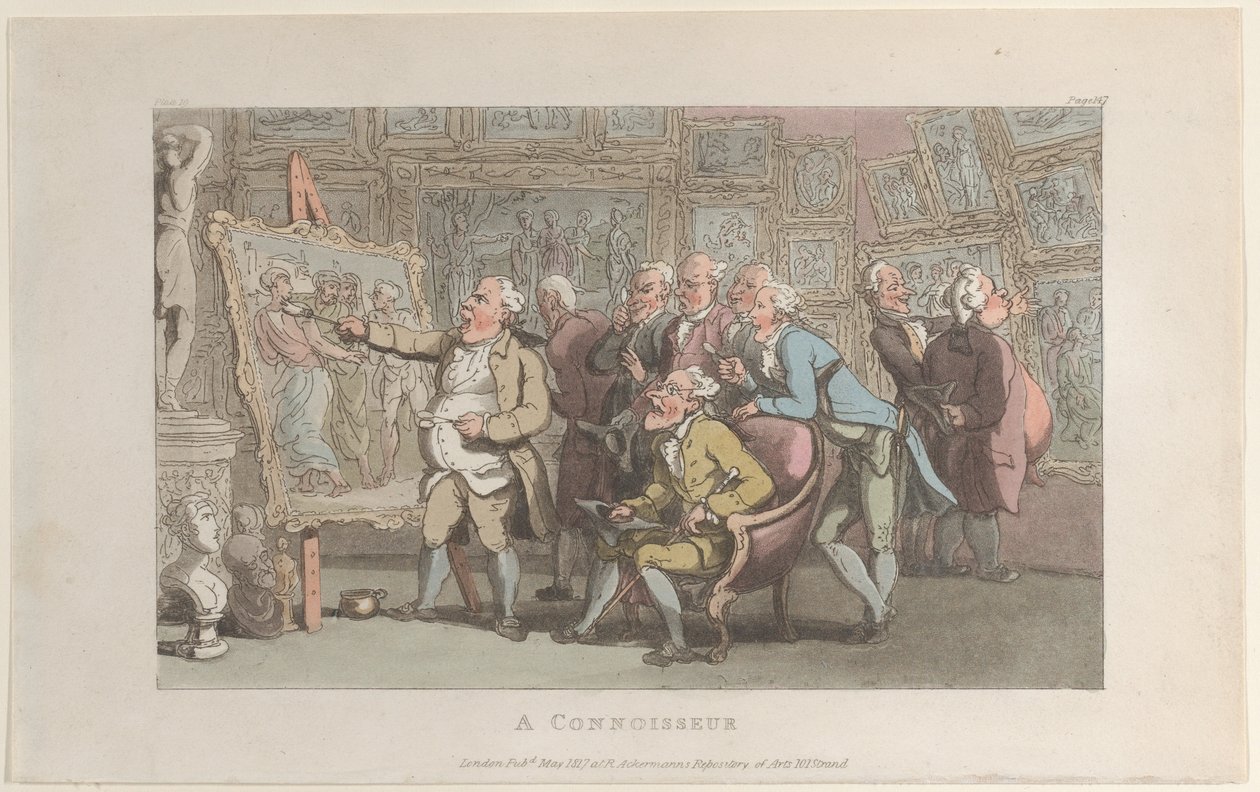 A Connoisseur, från The Vicar of Wakefield, maj 1817, maj 1817. av Thomas Rowlandson