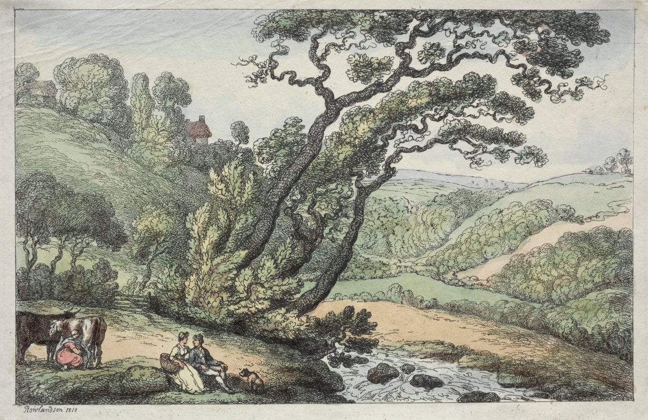 En Cornish View av Thomas Rowlandson
