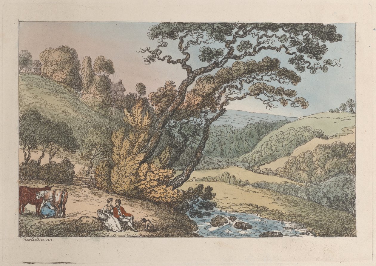 En Cornish View, från Views in Cornwall, 1810., 1810. av Thomas Rowlandson