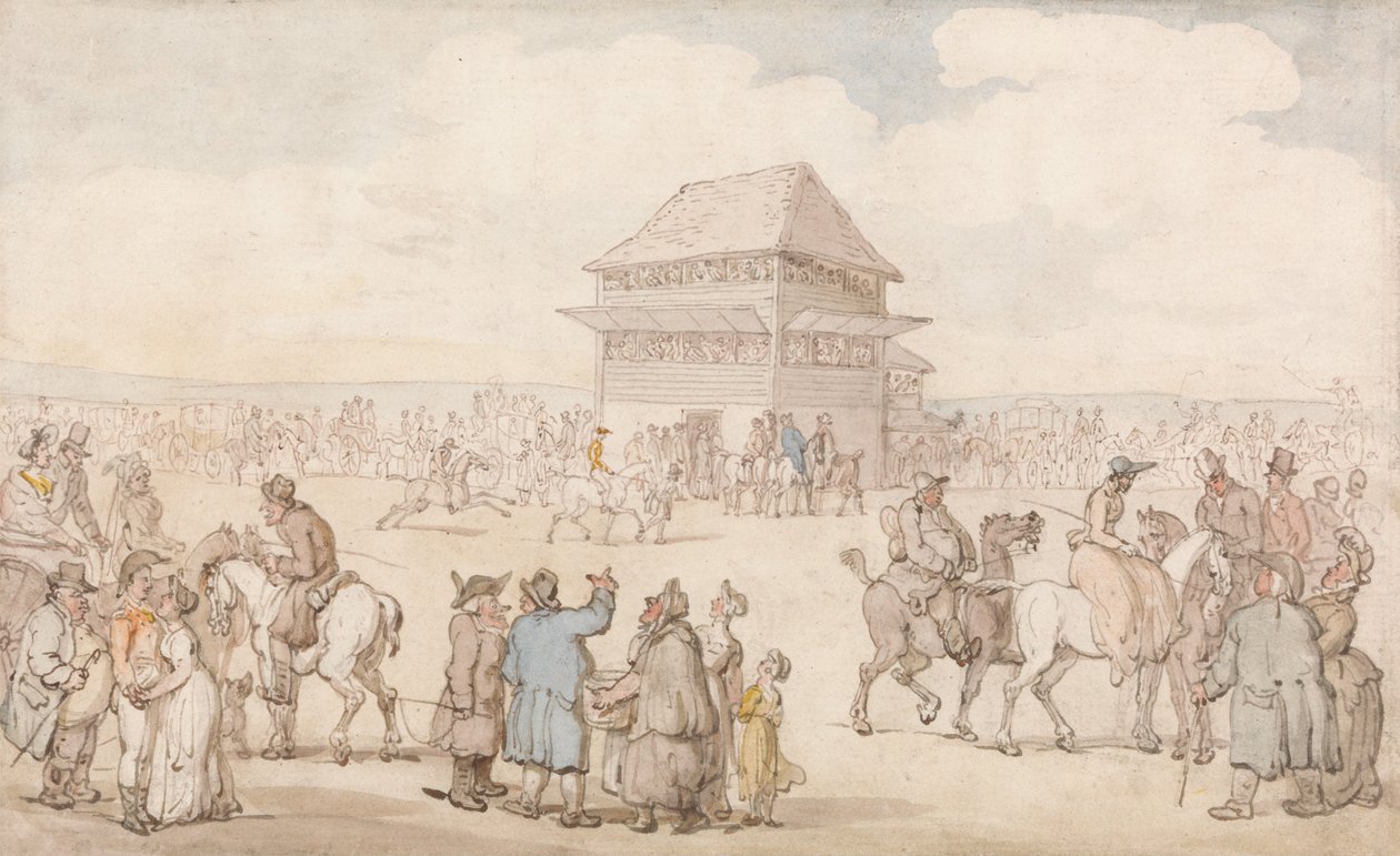 Ett välbesökt hästlopp av Thomas Rowlandson