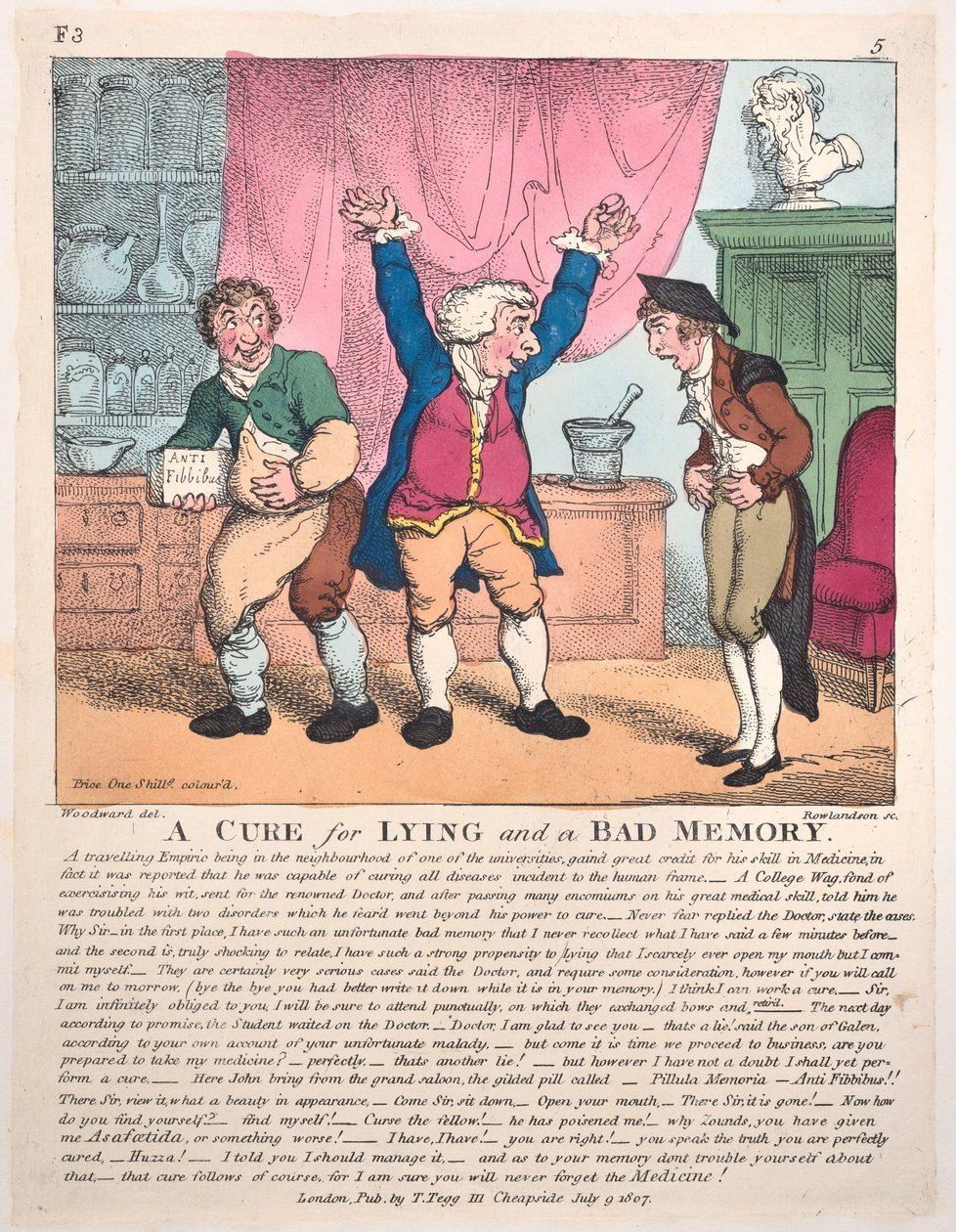 A Cure for Liging and a Bad Memory, 9 juli 1807., 9 juli 1807. av Thomas Rowlandson