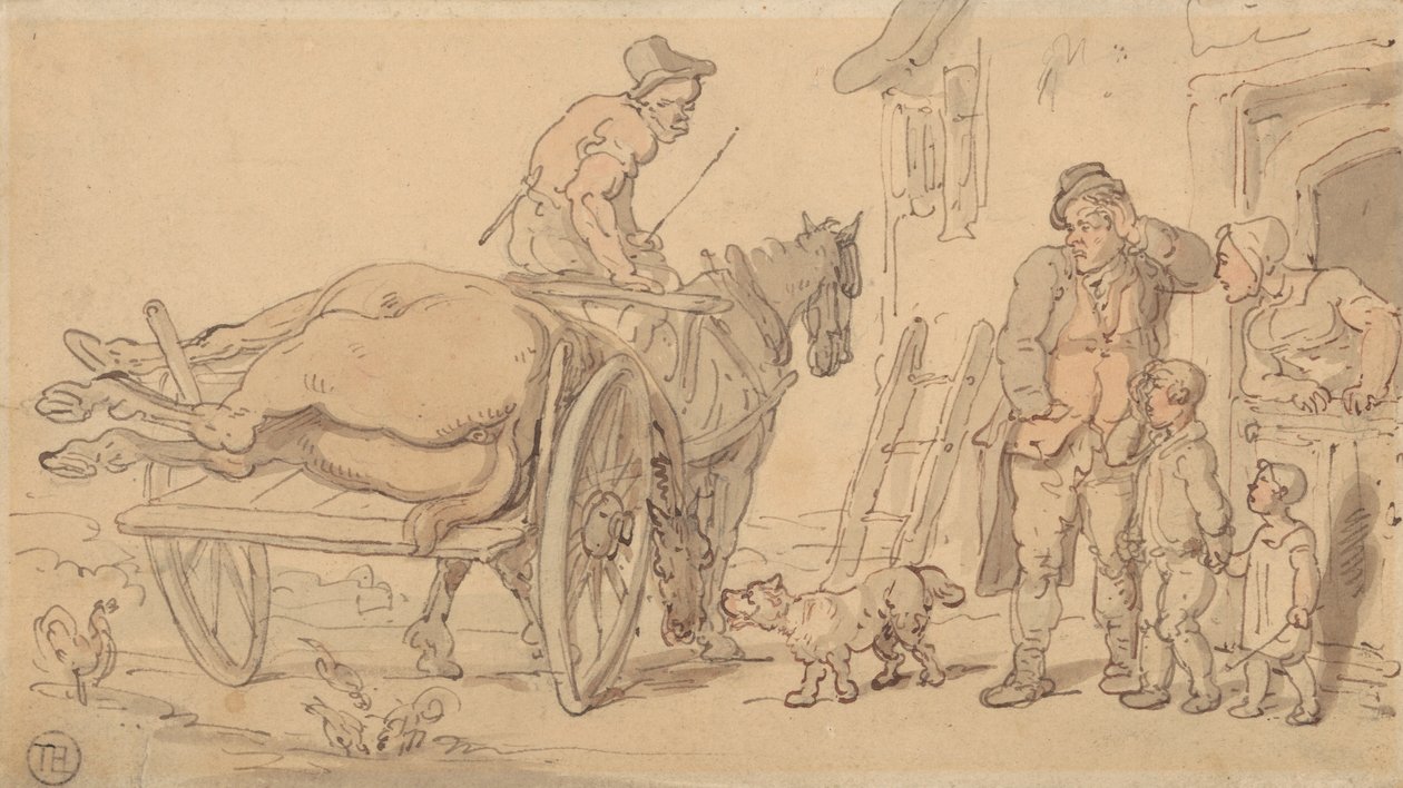 En död häst på en knackares vagn av Thomas Rowlandson