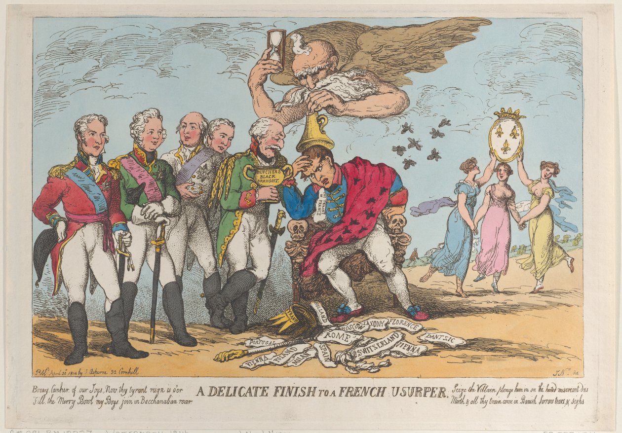 En delikat finish till en fransk usurperare, 20 april 1814., 20 april 1814. av Thomas Rowlandson
