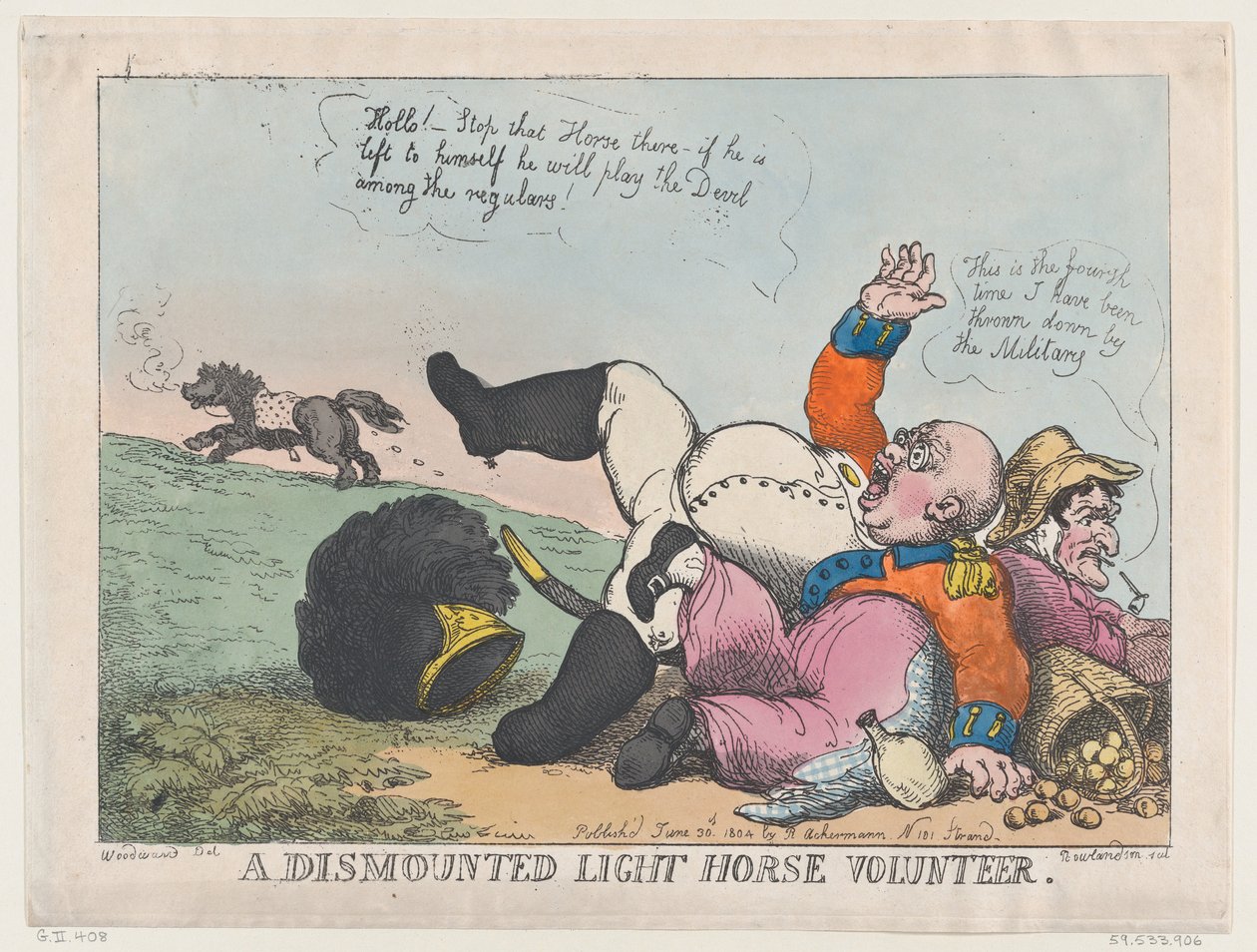 En volontär med lätt häst av monterad, 30 juni 1804, 30 juni 1804. av Thomas Rowlandson