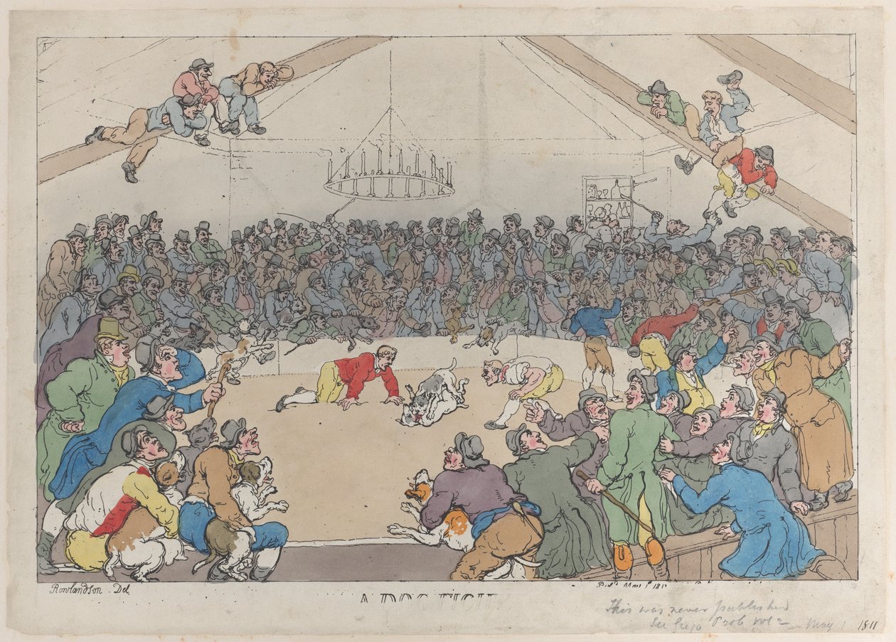 Ett hundslagsmål, 1 maj 1811, 1 maj 1811. av Thomas Rowlandson