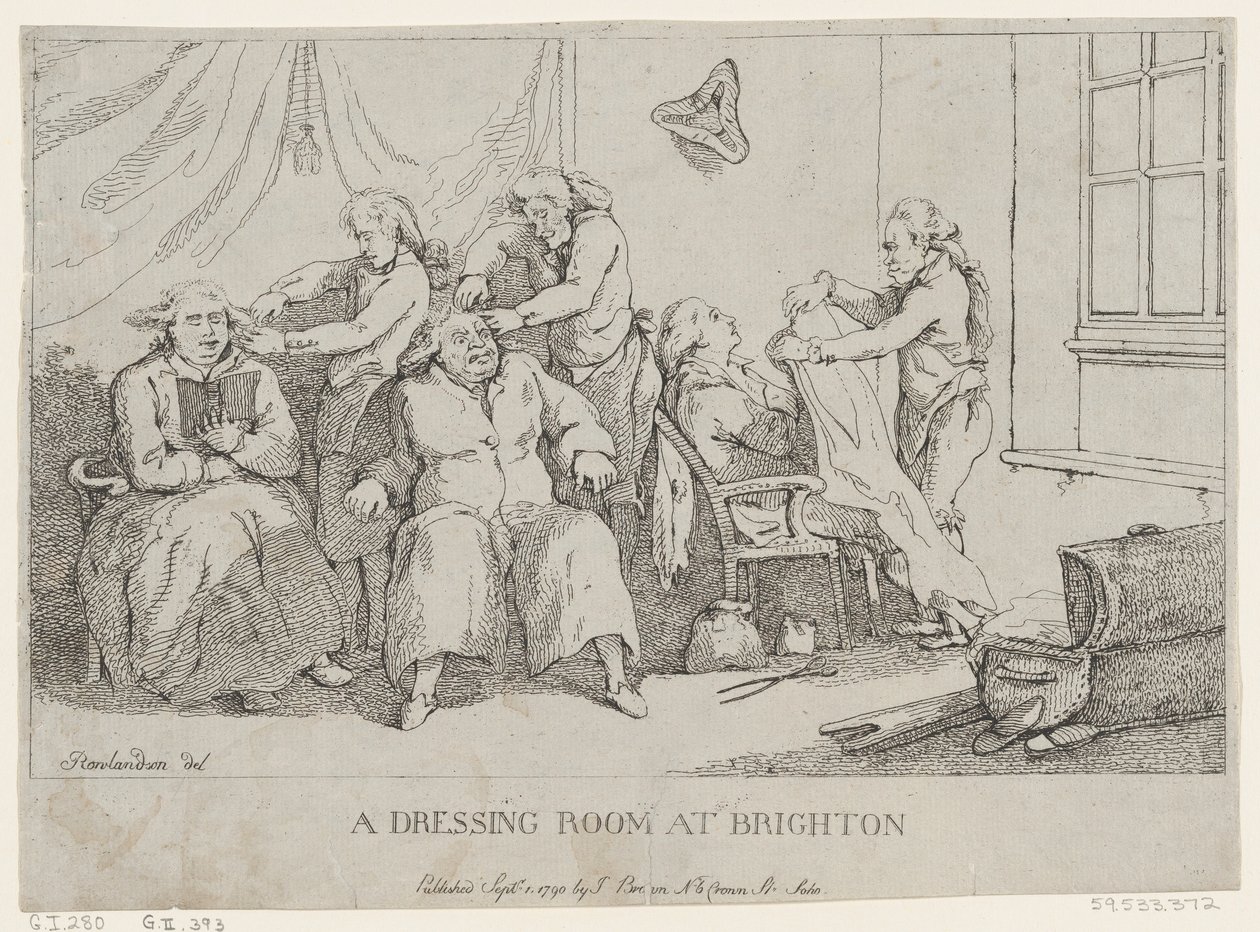 Ett omklädningsrum i Brighton, 1 september 1790, 1 september 1790. av Thomas Rowlandson