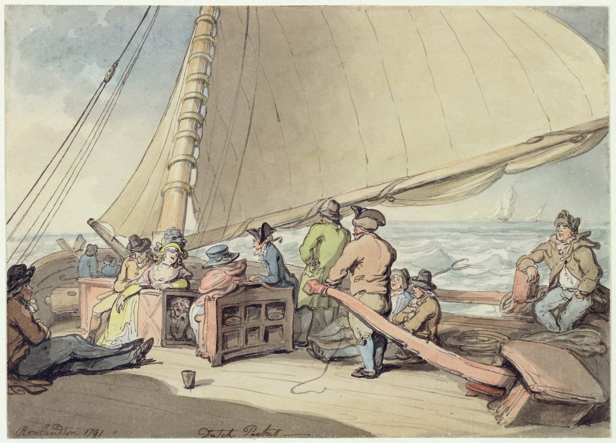 Ett holländskt paket i en stigande bris av Thomas Rowlandson