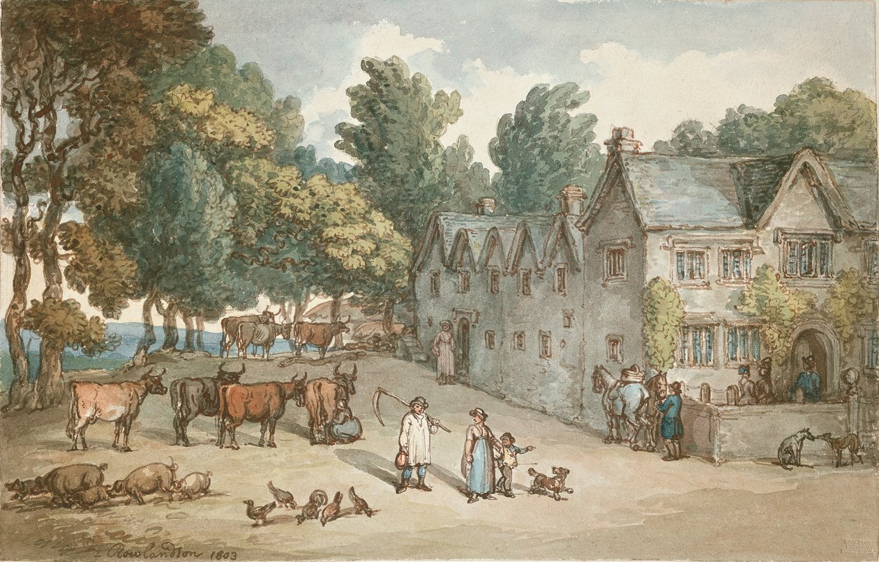 En bondgård i Hengar, Cornwall, 1803 av Thomas Rowlandson