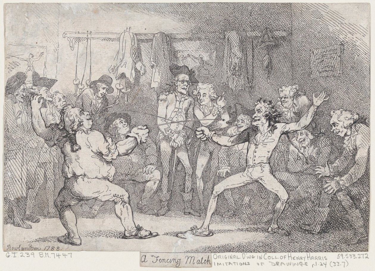 En fäktningsmatch, 29 december 1788, 29 december 1788. av Thomas Rowlandson