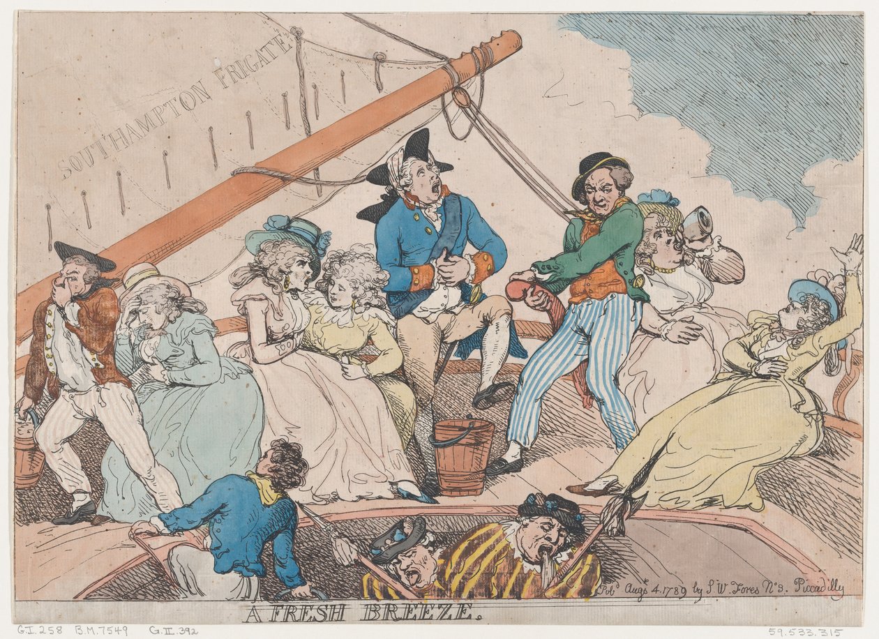 En frisk bris, 4 augusti 1789, 4 augusti 1789. av Thomas Rowlandson