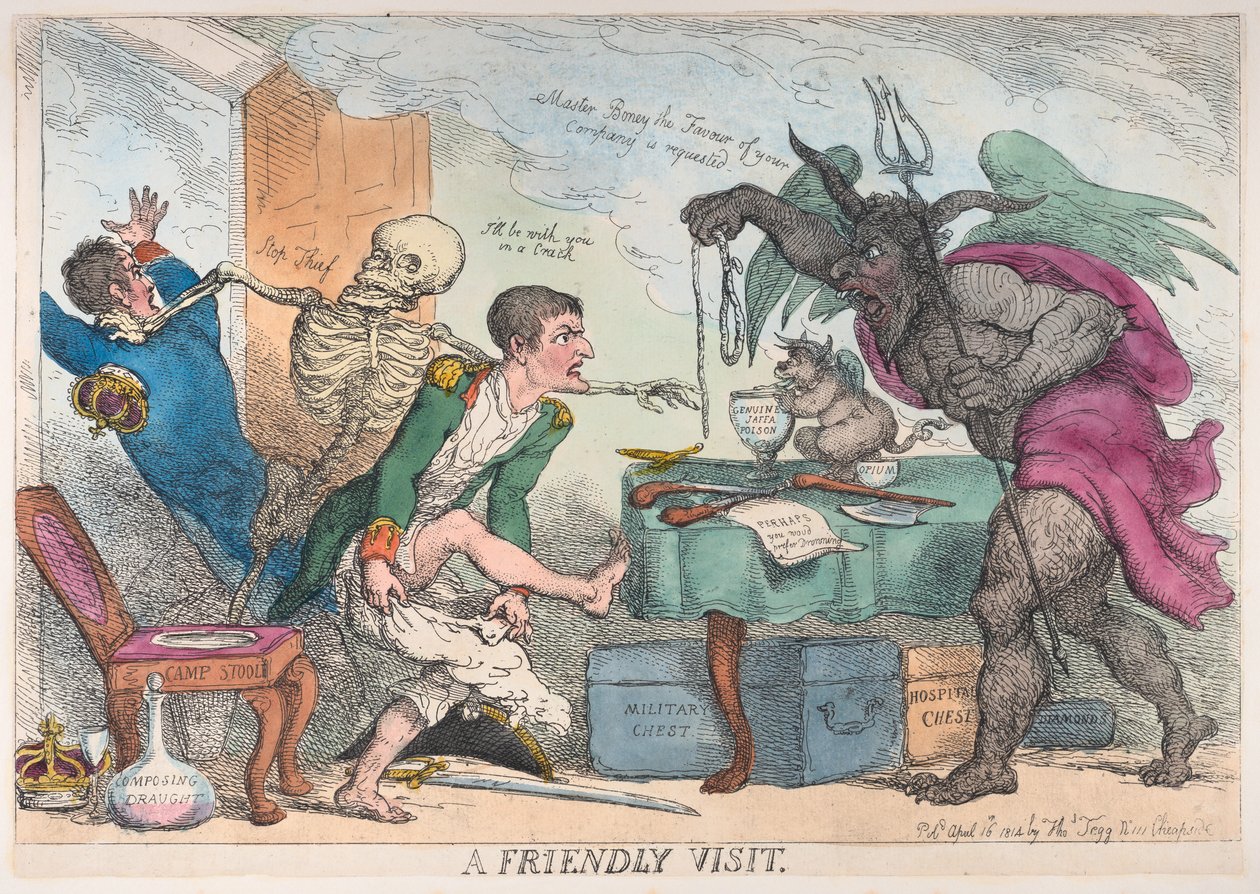 Ett vänligt besök, 16 april 1814., 16 april 1814. av Thomas Rowlandson