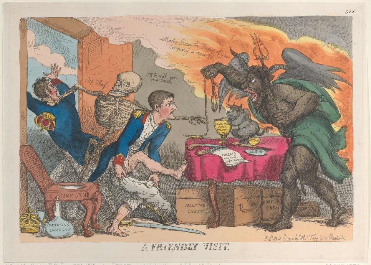Ett vänligt besök, 16 april 1814., 16 april 1814. av Thomas Rowlandson