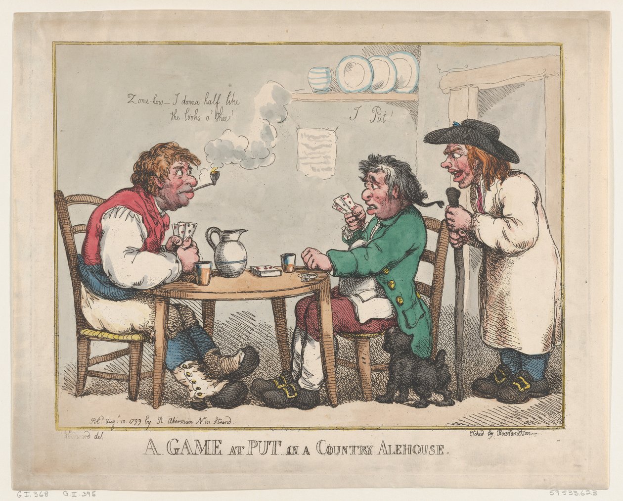 A Game at Put in a Country Alehouse, 10 augusti 1799., 10 augusti 1799. av Thomas Rowlandson