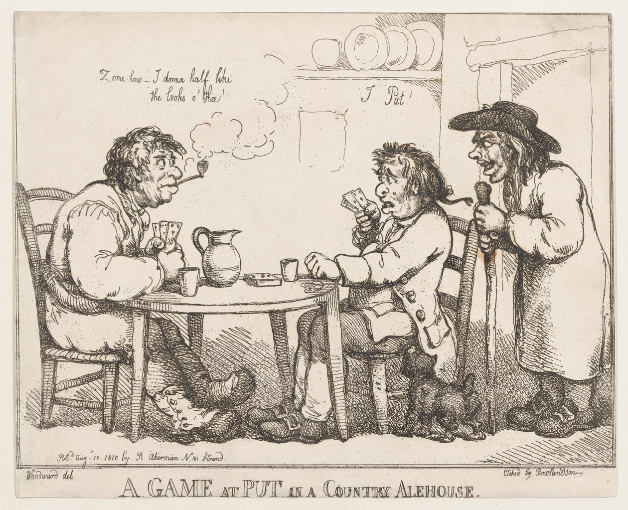 A Game at Put in a Country Alehouse, 10 augusti 1810., 10 augusti 1810. av Thomas Rowlandson