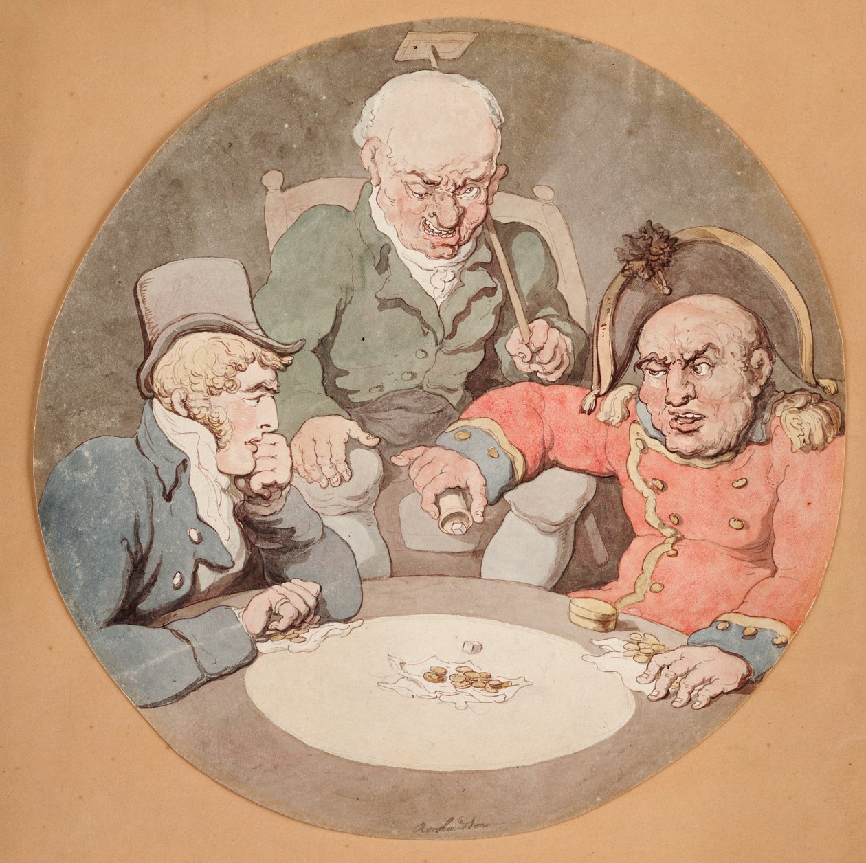 Ett tärningsspel av Thomas Rowlandson