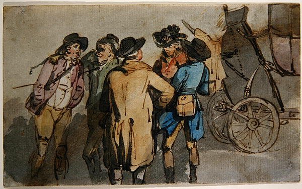 En grupp av figurer (akvarell på papper) av Thomas Rowlandson