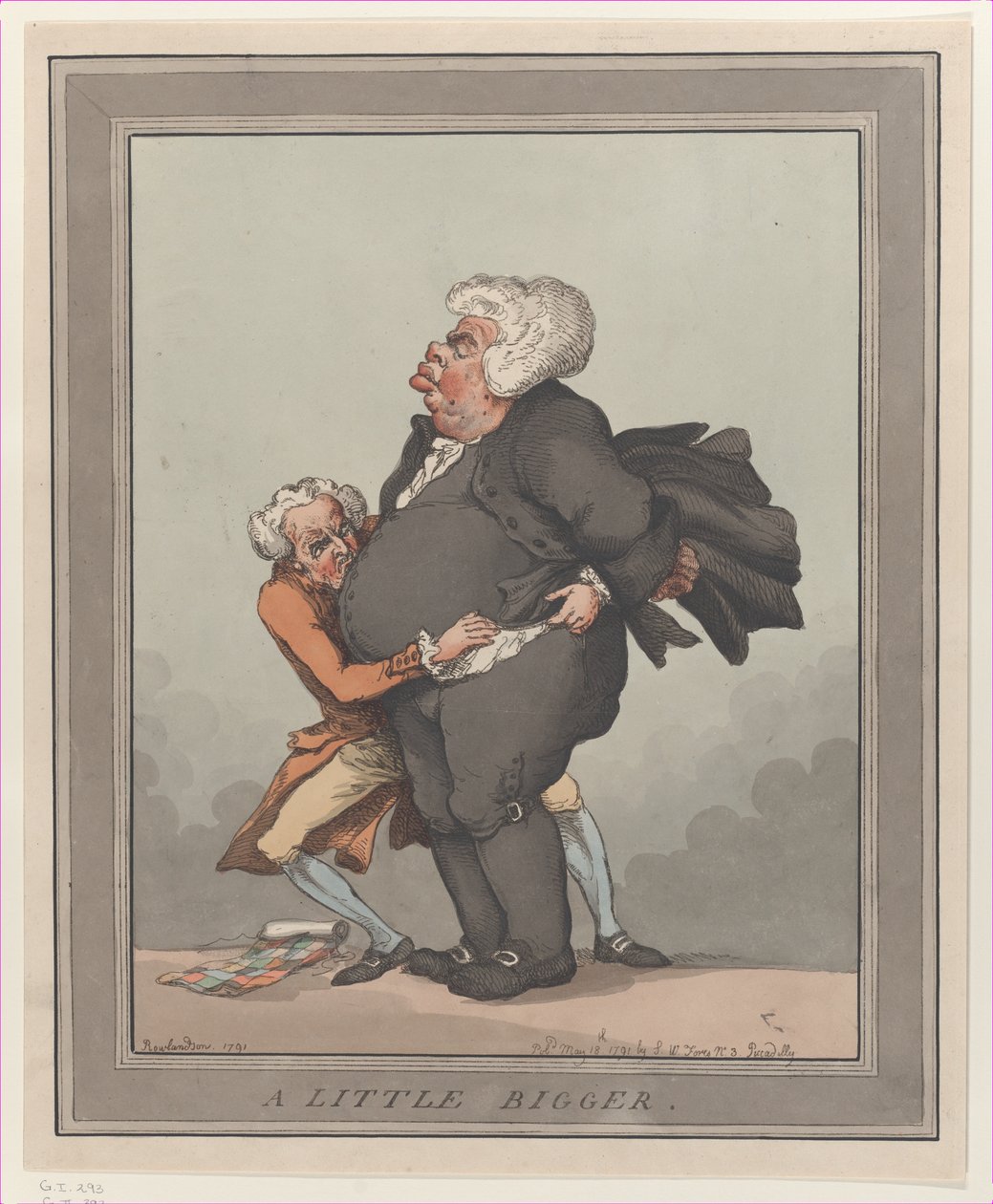 A Little Bigger, 18 maj 1791, 18 maj 1791. av Thomas Rowlandson