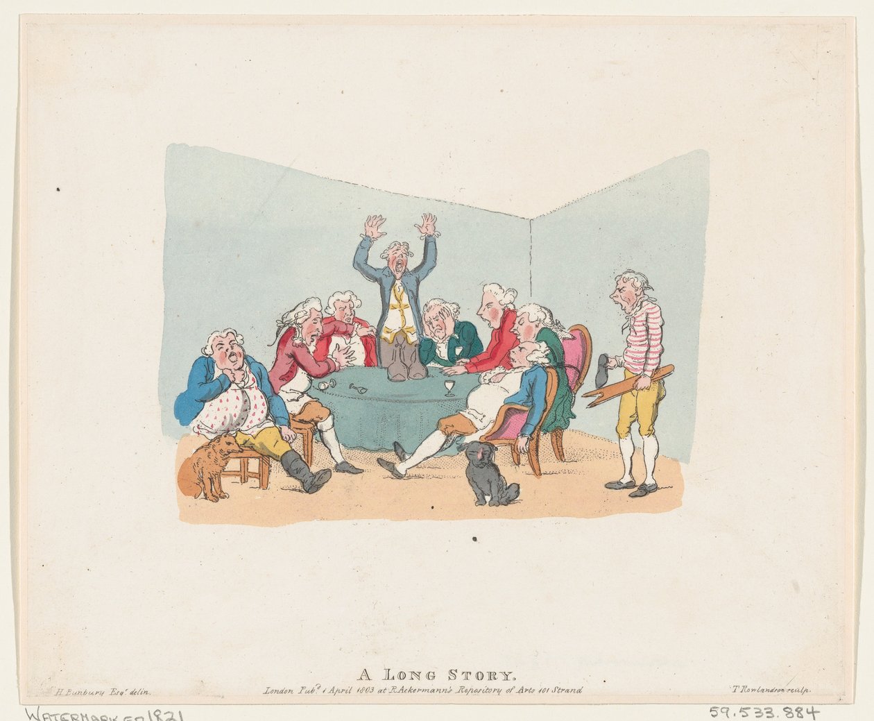 A Long Story, 1803 återutgiven efter 1821., 1803 återutgiven efter 1821. av Thomas Rowlandson
