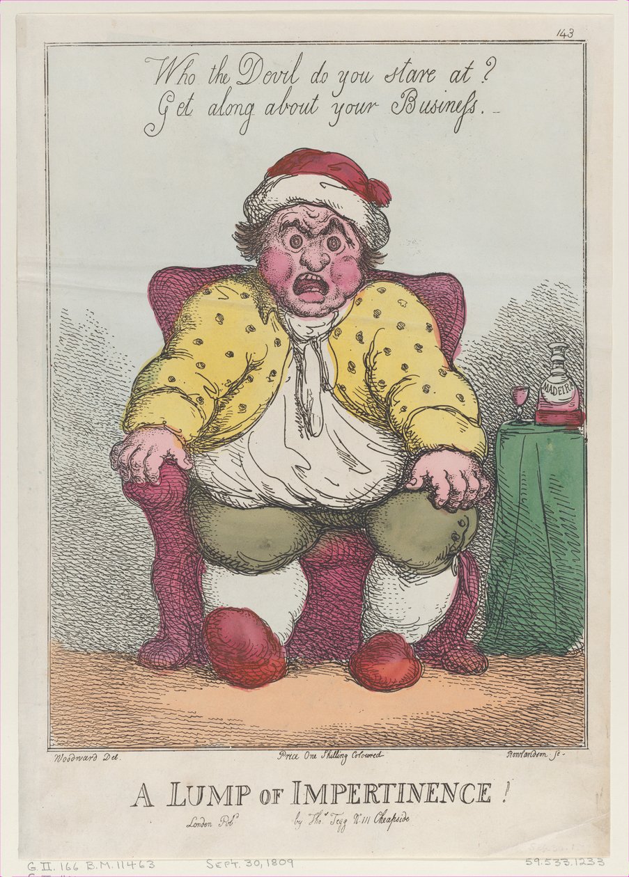 En klump av oförskämdhet!, [30 september 1809] nytryck., [30 september 1809] nytryck. av Thomas Rowlandson