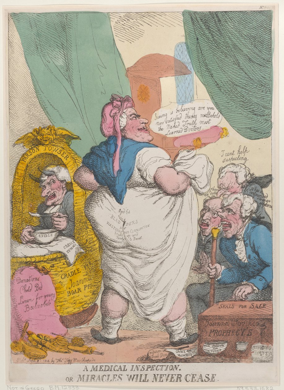 En medicinsk inspektion eller mirakel kommer aldrig att upphöra, 15 september 1814, 15 september 1814. av Thomas Rowlandson