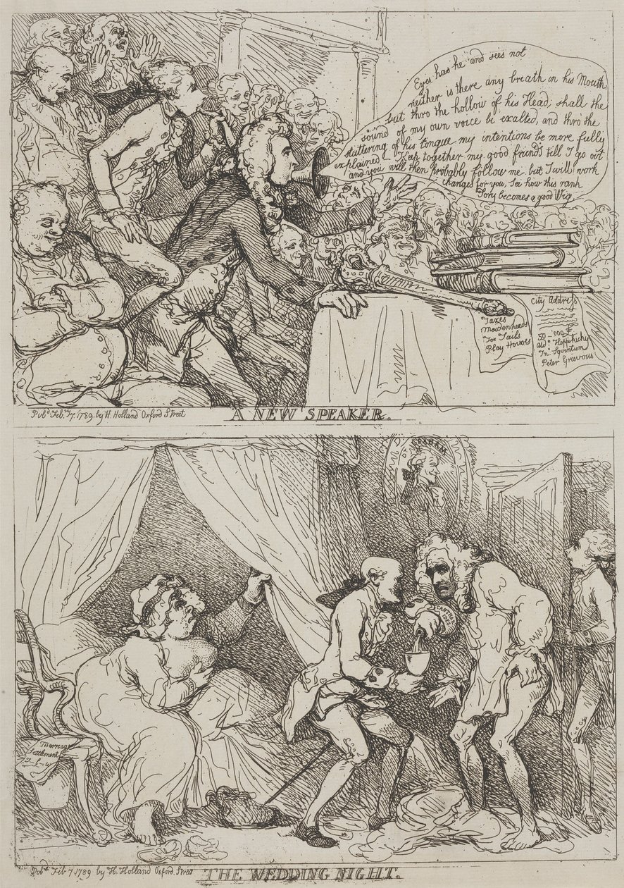 En ny talare – Bröllopsnatten av Thomas Rowlandson