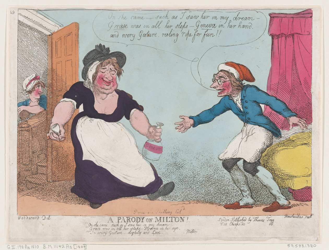 En parodi på Milton, 1807, 1807. av Thomas Rowlandson