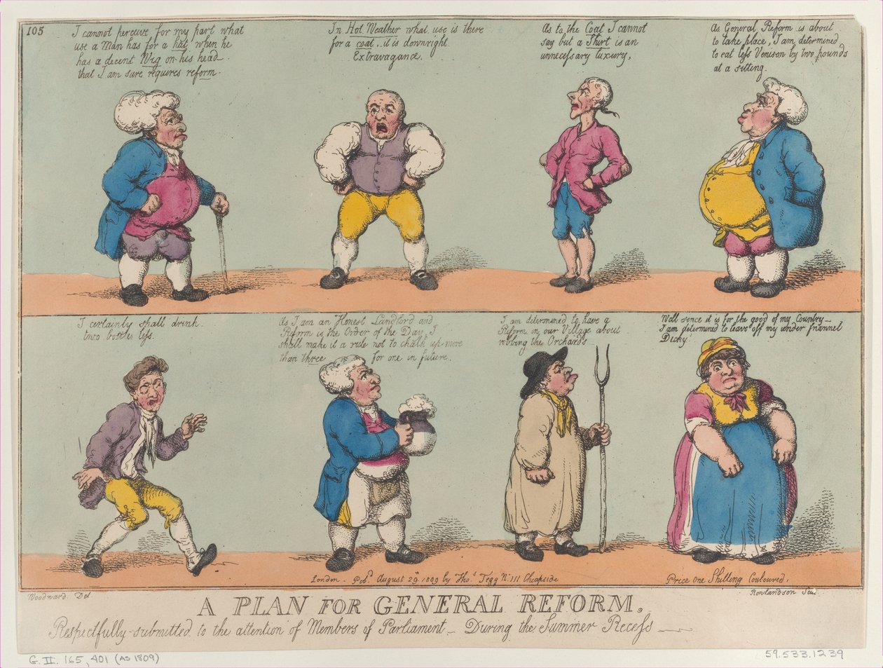 En plan för allmänna reformer, vördnadsfullt överlämnad till medlemmarnas kännedom den 29 augusti 1809. av Thomas Rowlandson