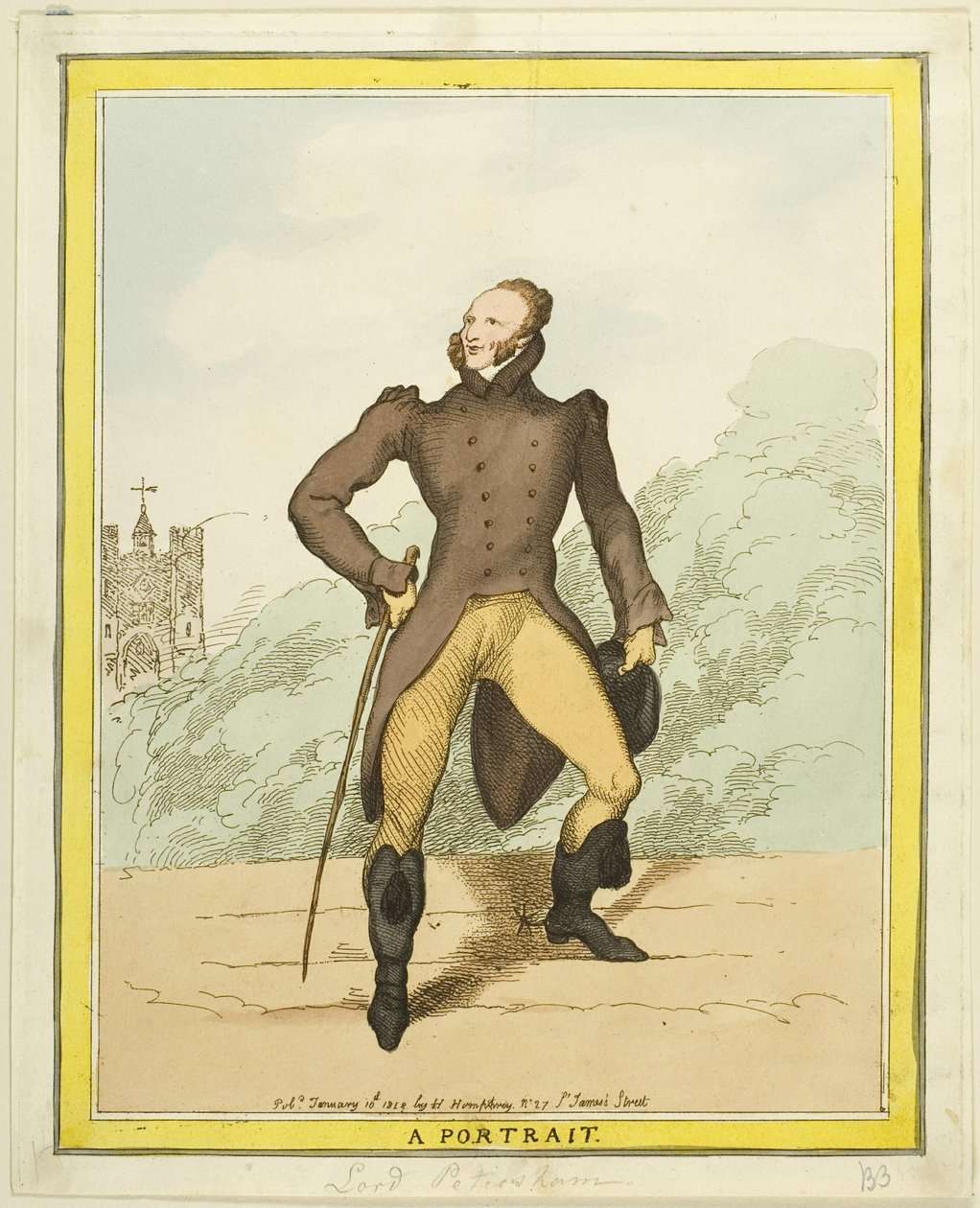 Ett porträtt: Lord Petersham av Thomas Rowlandson