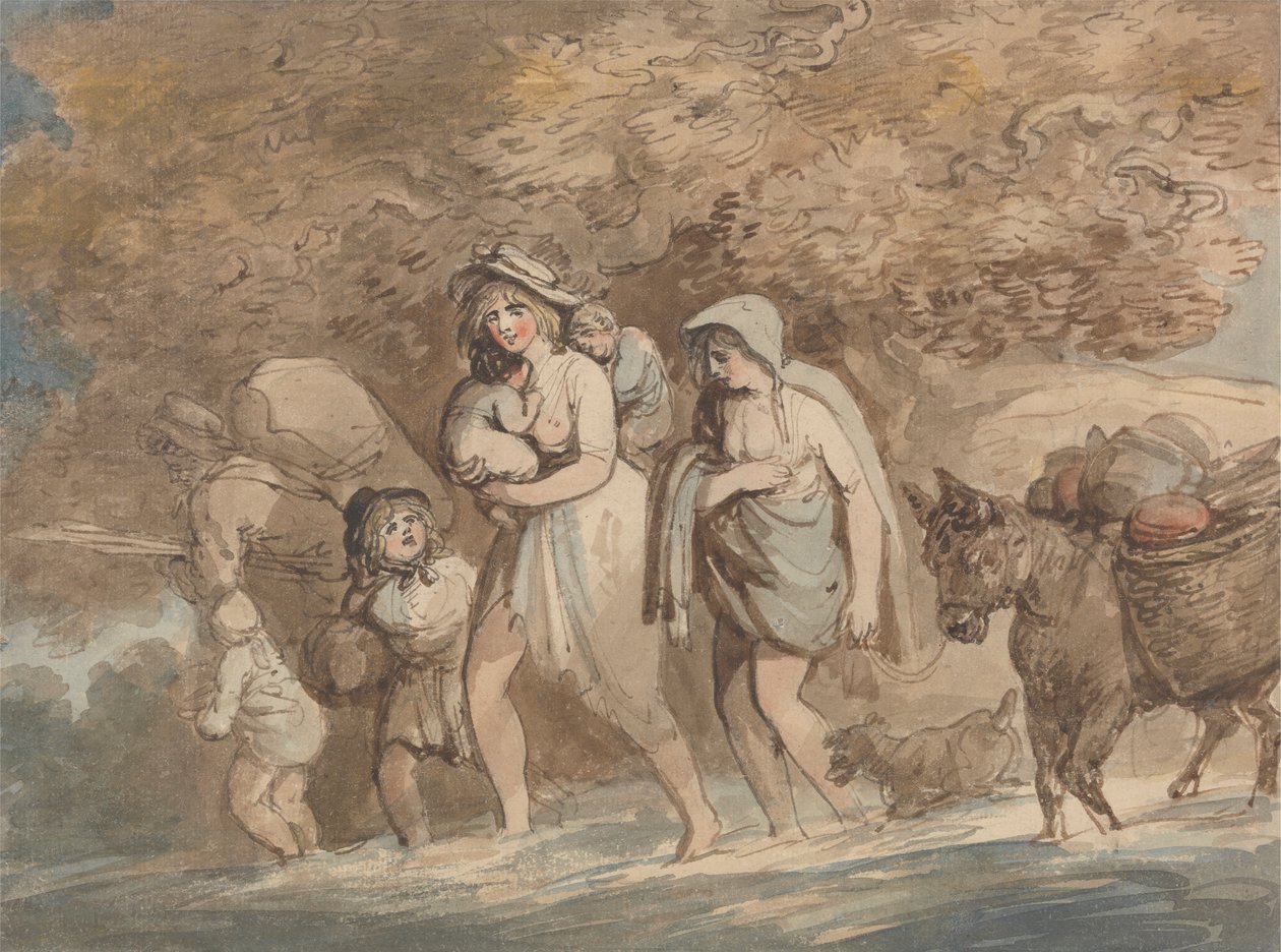 En krukmakare som återvänder från marknaden av Thomas Rowlandson