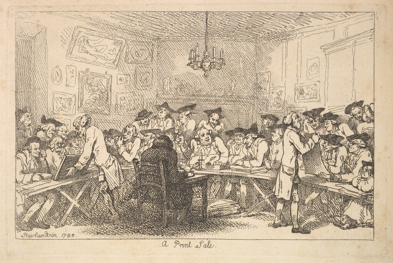 A Print Sale - A Night Auction, 1788. av Thomas Rowlandson