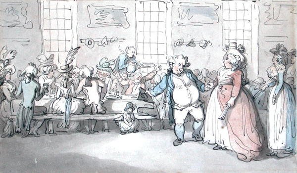 En offentlig frukost (penna & bläck och akvarell på papper) av Thomas Rowlandson