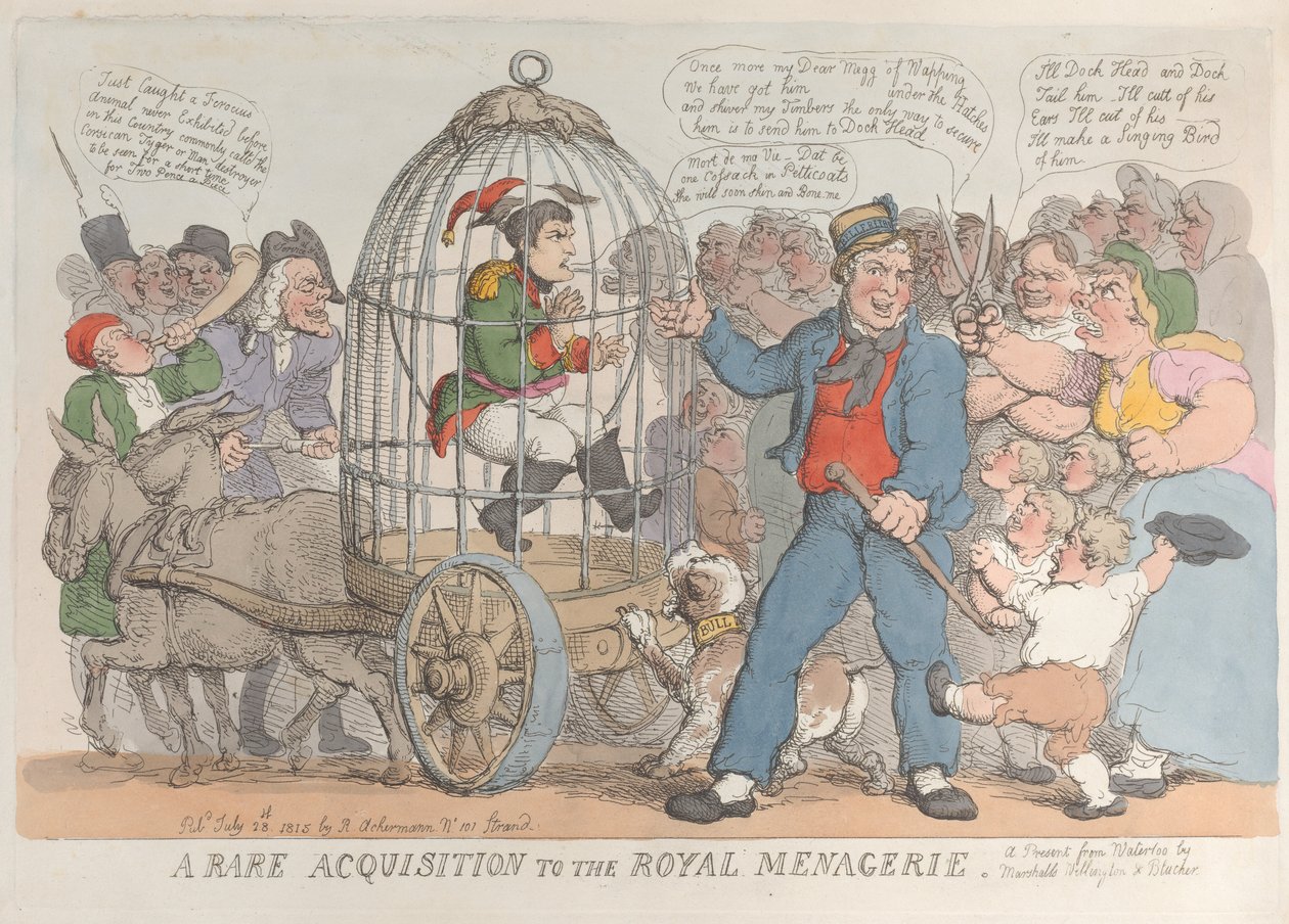 Ett sällsynt förvärv till det kungliga menageriet, 28 juli 1815., 28 juli 1815. av Thomas Rowlandson