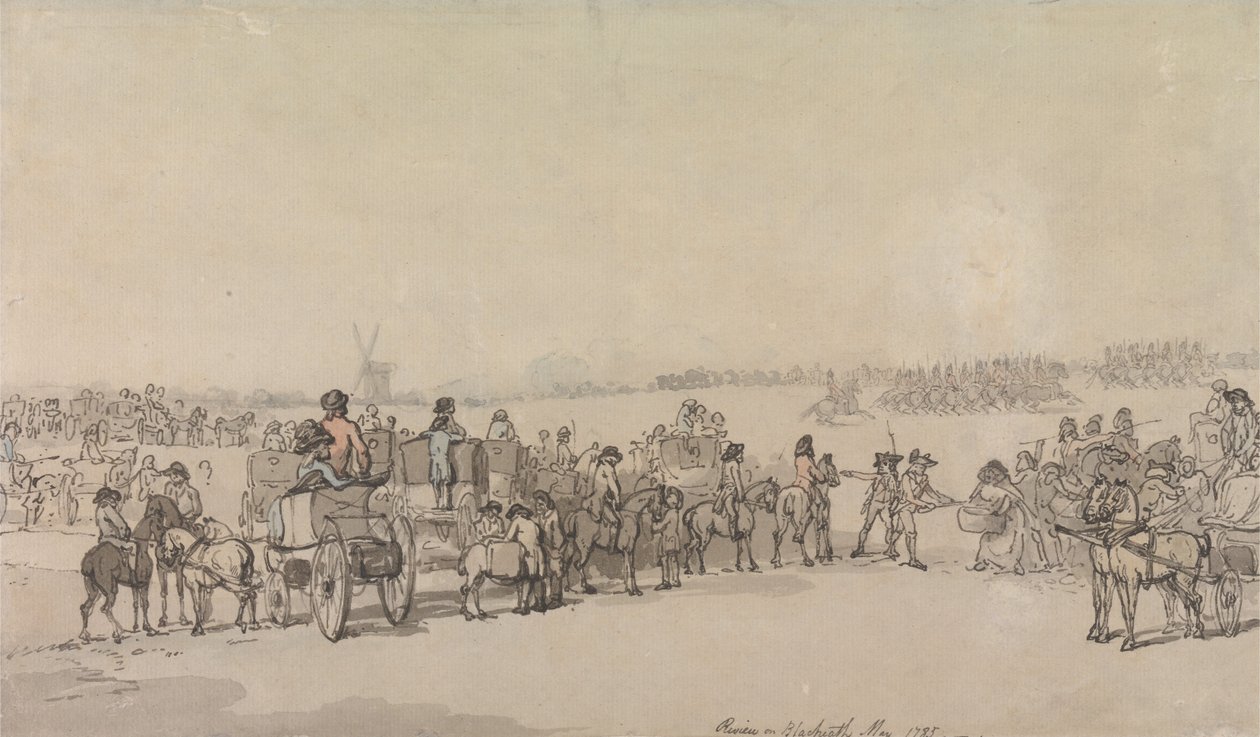 En recension av Blackheath, maj 1785 av Thomas Rowlandson