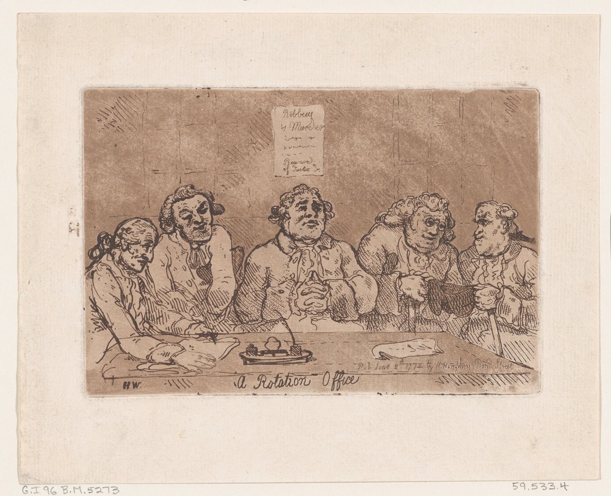 A Rotation Office, 8 juni 1774., 8 juni 1774. av Thomas Rowlandson