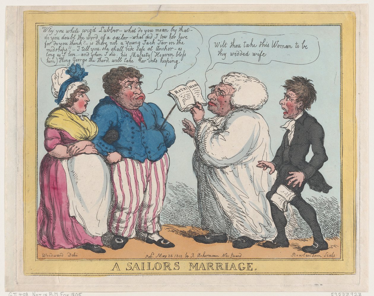 En sjömans äktenskap, 25 maj 1805., 25 maj 1805. av Thomas Rowlandson