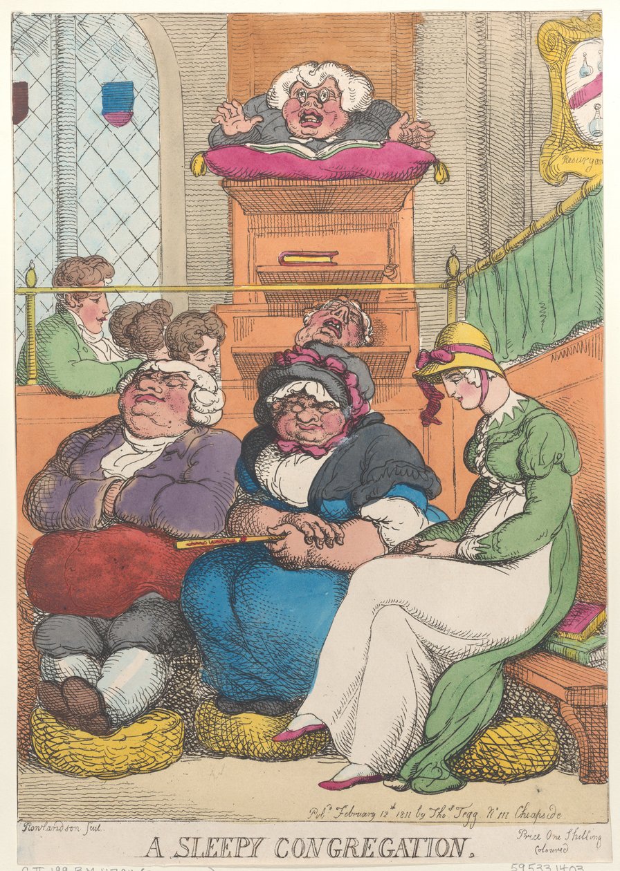 En sömnig församling, 12 februari 1811, 12 februari 1811. av Thomas Rowlandson