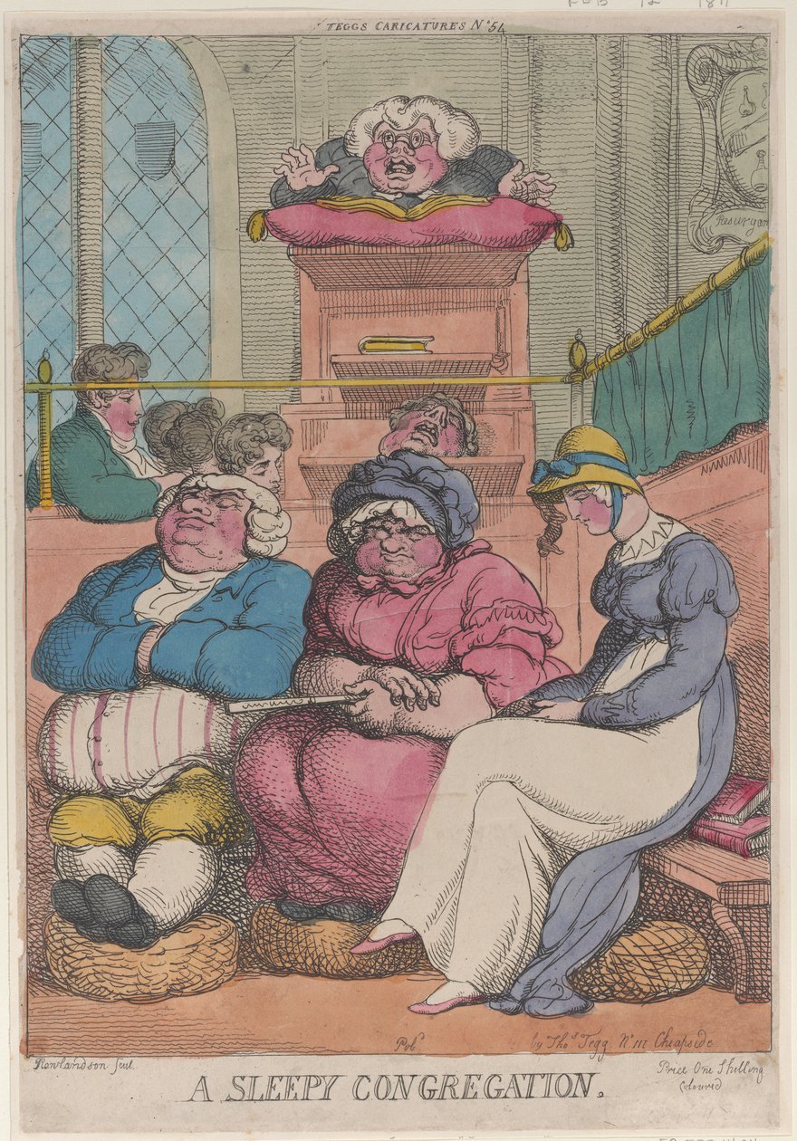 En sömnig församling, 12 februari 1811, 12 februari 1811. av Thomas Rowlandson