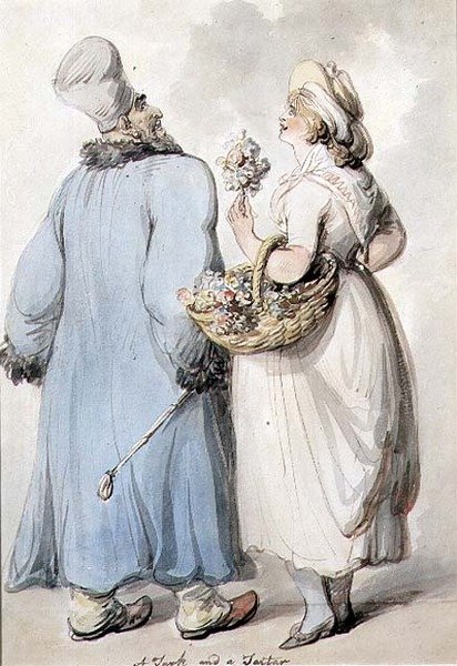 En turk och en tartar (bläck och akvarell) av Thomas Rowlandson