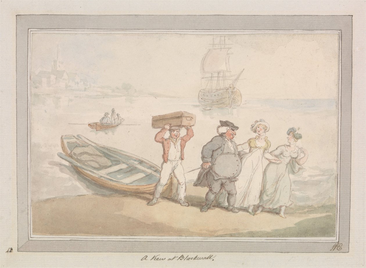 En vy över Blackwall av Thomas Rowlandson