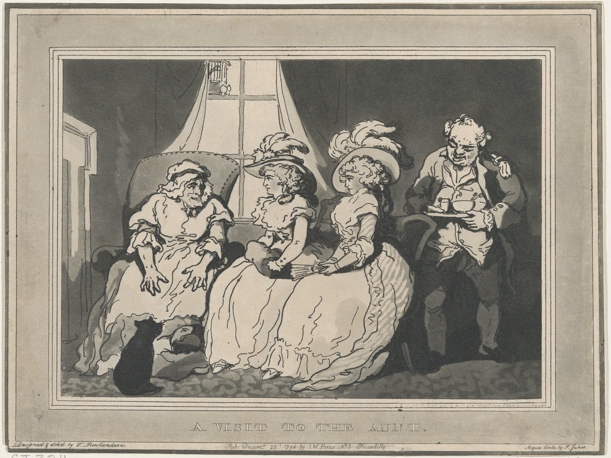 Ett besök hos tanten, 20 december 1794, 20 december 1794. av Thomas Rowlandson